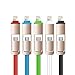 Geekercity 2M/6.6FT 2 in 1 Retractable Charging Data Sync Cable Cord - Lightning Micro USB to USB Charger Cable for iPhone 7 6 Plus 6S iPad Android Samsung Galaxy HTC LG & More (White)