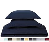 Nestl Bedding 3-Piece Duvet Cover Set, Queen, Navy Blue