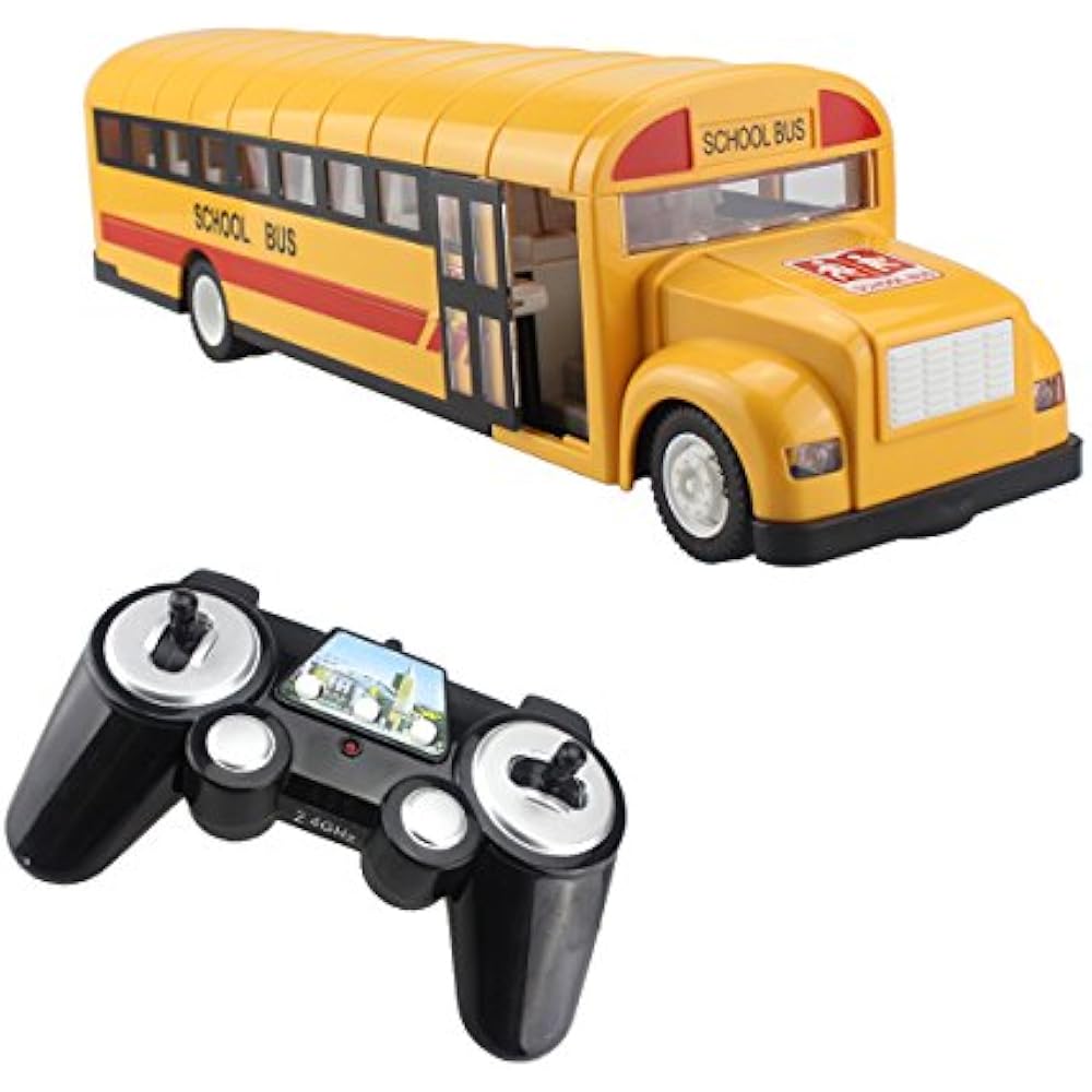 Toy RC Vehicles School Bus Remote Control Car 6 Ch 2.4G Open Doors Kit
