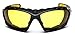 Oversized Choppers Men's Sport Padded Motorcycle Bikers Sunglasses BLACK MIDNIGHT YELLOW