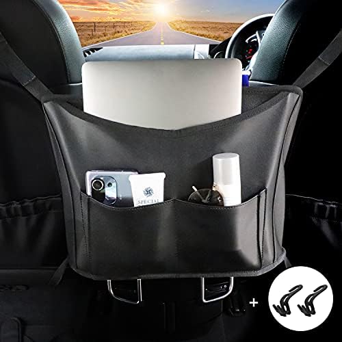 OBSOO Car Handbag Holder Between Seats, Purse Holder For Car, Leather