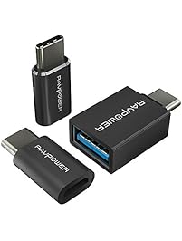 USB C Adapter RAVPower [3 in 1 Pack] USB C to Micro USB, USB C to USB 3.0 Adapter Data Transfer for Galaxy S8 S8+, MacBook, Nintendo Switch, Sony XZ, LG G5, Pixel, Nexus 6P 5X and More