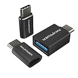 USB C Adapter RAVPower [3 in 1 Pack] USB C to Micro USB, USB C to USB 3.0 Adapter Data Transfer for Galaxy S8 S8+, MacBook, Nintendo Switch, Sony XZ, LG G5, Pixel, Nexus 6P 5X and More