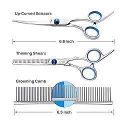Elfirly Dog Grooming Scissors Set with Safety Round