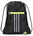 adidas Alliance Sackpack, Drawstring, Lightweight Small Gym Bag for Women, Soccer Backpack, Black/Black Jersey/Onix/Semi Solar Yellow, One Size
