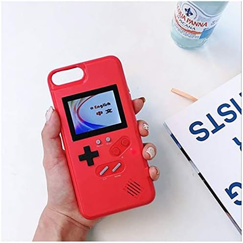 DIKKARGame Case for iPhone, Retro Protective Case with Own Power Supply, 36 Small Games, Colour Display, Video Game Case for iPhone Xs Max (Red)