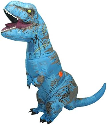Lakerui Funny Inflatable Blow Up T-Rex Dinosaur Fancy Costumes for Adult Blue