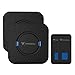 Tenswall Wireless Doorbell Waterproof Door Bell Kit - 1000 Feet Operating, 55 Chimes, 5 Level Volume, LED Indicator, 2 Push Button Transmitter & 2 Plug-In AC Receiver (No Batteries Required) - Black