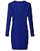 Doublju Womens Long Sleeve Ribbed Knit Dress With Zipper Front
