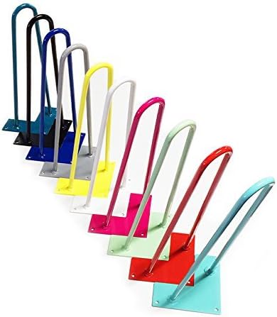 Colored Hairpin Legs for Tables, Desks, Dressers, Buffets, Consoles &amp; More - 2 Rod Design - MADE in the USA - Each Leg Sold Separately ( 25" Height x 3/8" Diameter, Jet Black Satin)
