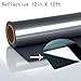 guangyintong Dark Grey Reflective Heat Transfer Vinyl Roll Silver HTV for T-Shirts (Deep Grey, 12in X 15ft)