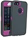 Brand New Iphone 5 5S Body Armor Defender - Comparable to Otterbox Defender + 1pc 3ft Data Cable (Dark Grey on Purple)