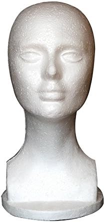 Mflbefulmel Female Foam Mannequin Manikin Head Model Shop Wig Hair Jewelry Hat Glasses Display Stand Wig Display Mannequin Head White Foam Model Head Styling Practice Head Random
