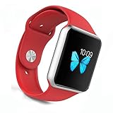 Apple Watch Band - WantsMall Soft Silicone Sport Style Replacement iWatch Strap for 38mm Apple Watch Models (Red)