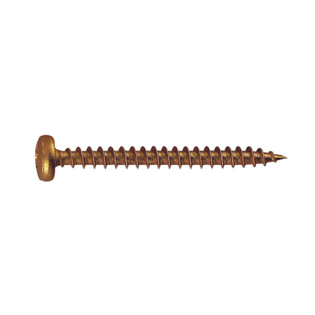 Index TRPO30016 Pozidriv Chipboard Screw 40 Rounded Head Lubricated Bichromated 3.0 x 016