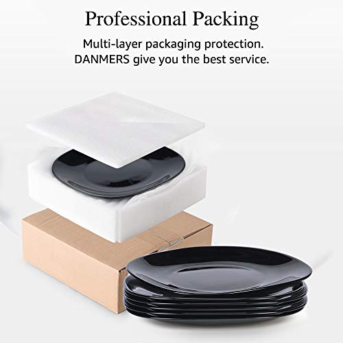 image for DANMERS Dinnerware 6-Piece Kitchen Dinner Plates Set, Black, 11