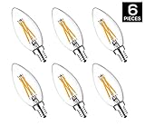 Hyperikon-LED-Filament-Candle-4Watt-40Watt-Equivalent-Blunt-Tip-Small-Base-E12-2300K-Amber-Glow-340Beam-Angle-