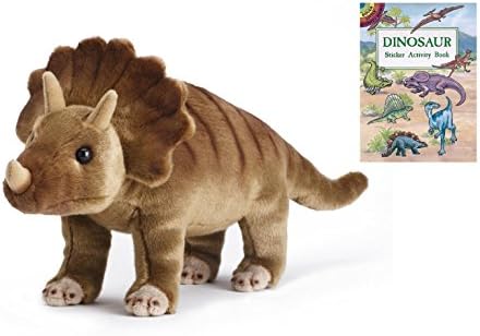 Nat &amp; Jules Triceratops Plush Stuffed Animal with Sticker Book