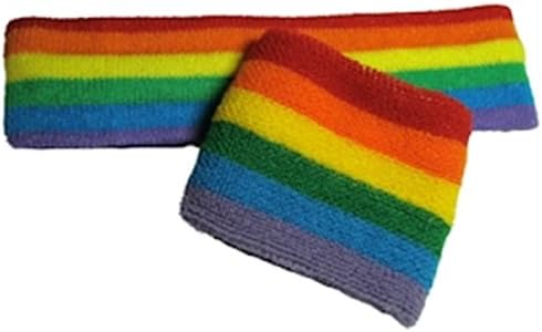 Gay Rainbow Sisters Gay Pride Headband and Wristband Set 3 Piece