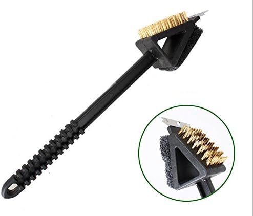 Grill Brush, Barbecue Grill Brush with heavy duty 3-in-1 features by Prozonian Products. Deluxe best value bbq grill brush with brass bristles,stainless steel scraper,scouring pad, a wider head than others and long handled!! Buy now for the best barbecue cleaning brush results!!!