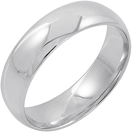 Men's 10K Yellow or White Gold 6mm Comfort Fit Plain Solid Wedding Band (Available Ring Sizes 8-14)
