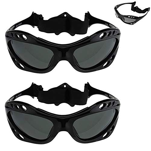 2 Pairs Black Sunglasses Goggles Fishing Boating Water Kite Surfing Jetski UV400