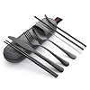 8 Stuk Camping Bestek Sets Draagbare Herbruikbare Reizen Camping Bestek Set Titanium Coated Bestek Set Rvs Vork Lepel…