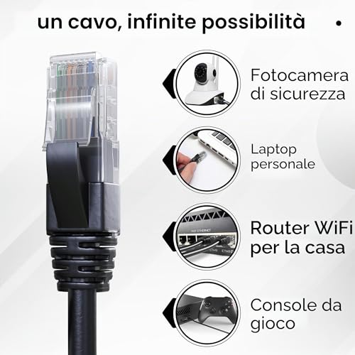 Mr. Tronic 50m Cat 6 Ethernet External Waterproof Cable Cat 6 High Speed LAN Network Cable for Fast Internet 1Gbps - AWG24 Bulk Without RJ45 Connectors, UTP CCA (50 Meters, Black)