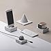 Native Union Dock+ Marble Edition - Genuine Marble Charging Dock with [Apple MFi Certified] 4ft Reinforced USB-A to Lightning Cable for iPhone (White)