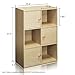Furinno Pasir 3 Tier Shelf with 3 Door/Round Handle, Steam Beech