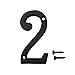 TripDock 3 Inch Wrought Iron House Number, Matching Screws Included Black Number 2