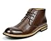 Bruno MARC BERGEN-02 Men's Formal Modern Lace Up Leather Lined Short Ankle Oxford Dress Boots DARK BROWN SIZE 9