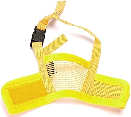 Leteop Muselière En Nylon Réglable Pour Chien Masque Pour Animaux De Compagnie Masque Respiratoire Pour Prévenir Les Morsures Et Mâcheryellows