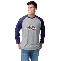 FOCO Men's NFL Team Raglan T-Shirt, Gray Big