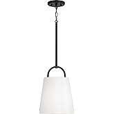 Capital Lighting 349411MB Brody Transitional Pendant Ceiling Light Fixture, 1-Light 100 Watt, 14"H x 10"W, Matte Black