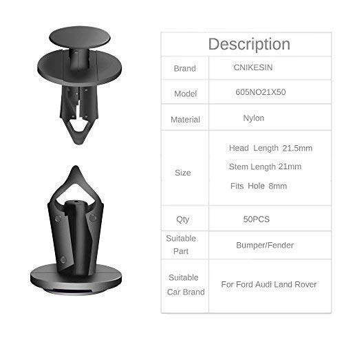 CNIKESIN 50Pcs Nylon Bumper Fasteners Fender Rivet Clips 8MM Automotive Furniture Assembly Expansion Screws Kit Auto Body Clips