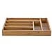 Juvale Bamboo Silverware Drawer Organizer with 6 Slots, Wooden Cutlery Tray Holder for Kitchen, Flatware, Utensils, 14.5 x 10.25 x 1.75 In - Silverware Organizer