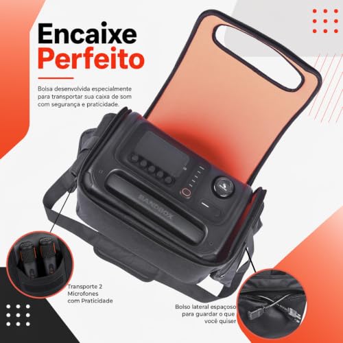 Case Bag Bisbel Compatível BandBox Trio Caixa Som Bluetooth Proteção Total Portátil Premium Resistente