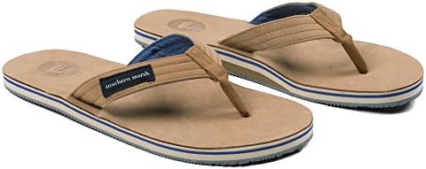 Southern Marsh Men's Bahama Leather Sandals, Light Brown, Large