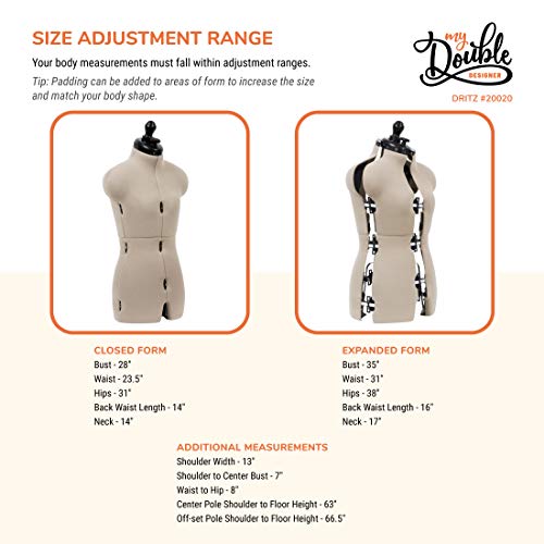 Dritz My Double Designer Adjustable Dress Form, Petite Pricepulse