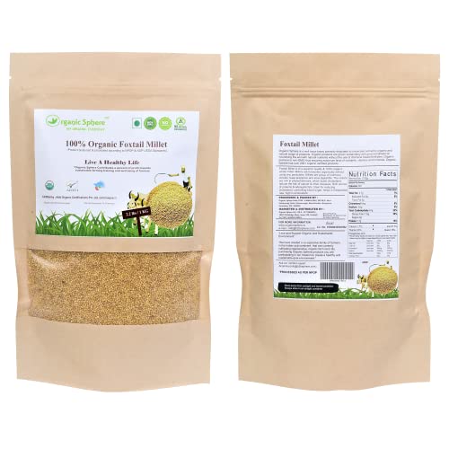 Organic Foxtail Millet 2 lbs Authentic Whole Grain with fiber, Vegan