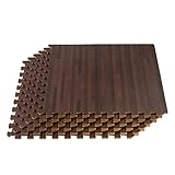 Forest Floor 3/8 Inch Thick Printed Foam Tiles, Premium Wood Grain Interlocking Foam Floor Mats, Anti-Fatigue Flooring, 24 in x 24 in