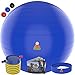 Lazy Monk Exercise Ball 55cm / 65cm, Black/Blue Color - Fitness Desk Sitting Chair, Pregnancy Ball Stability Anti-Burst, Yoga Workout Pilates Balance Gym Physio Ball w/Pump, Excersize Swiss Ball