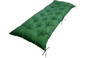 SRUTIRBO Waterproof Outdoor Bench Cushion, 48"x20", Swing Cushion Patio Furniture Cushions 3 Seater, for Garden Patio Furniture Lounger Bench (Dark green, 48x20 in)