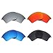 Mryok 4 Pair Polarized Replacement Lenses for Oakley Half Jacket 2.0 XL Sunglass - Stealth Black/Fire Red/Ice Blue/Silver Titanium
