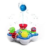 Baby Bath Toys for Kids - Whale Island Bathtub Toys - Best Baby Bath Toy Set - Bathtime Fun Tub Toys - Water Bath Toys with Bathtub Toy Organizer - Battery Operated Spray Water Pump Fountain Age 1 2 3