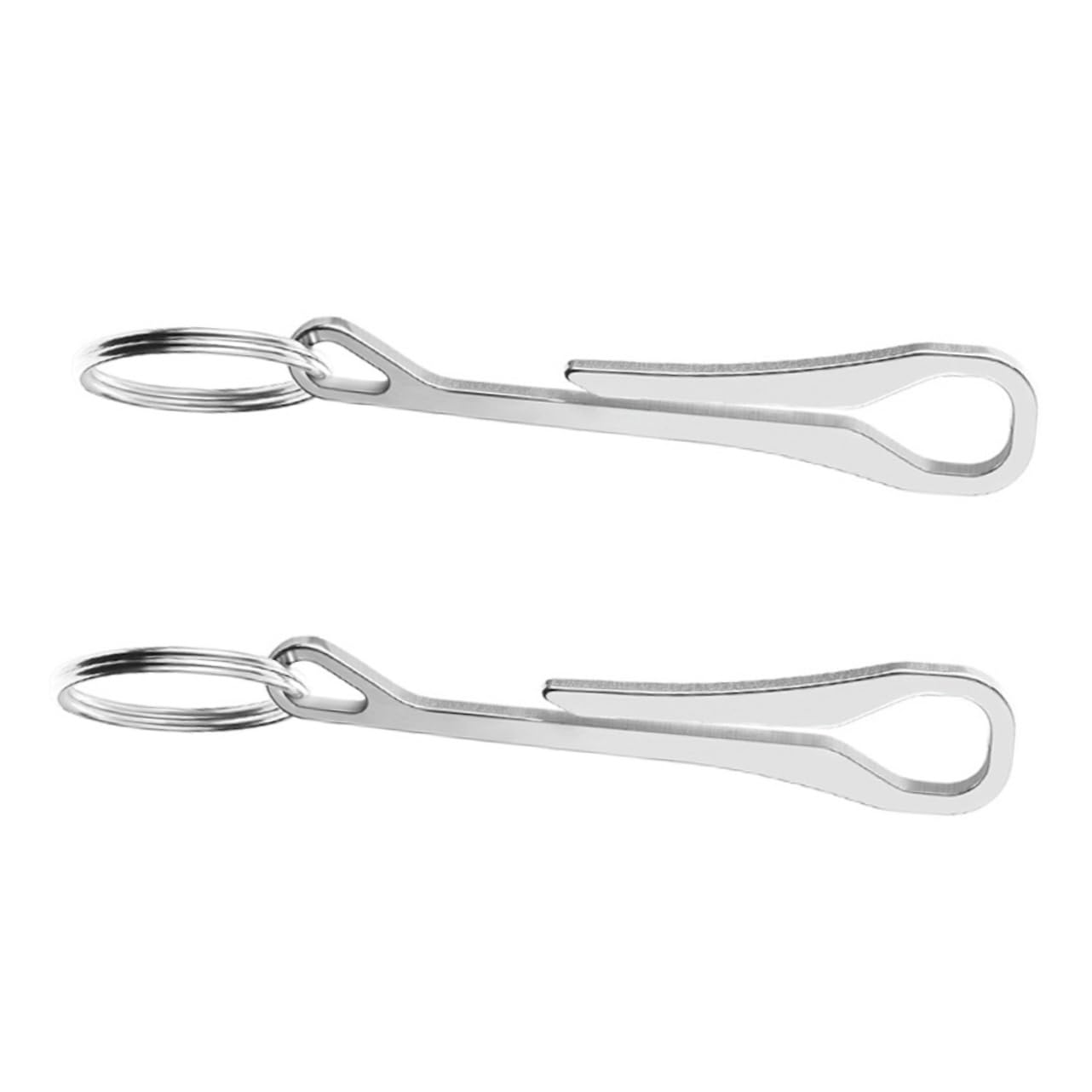 Anneome 2pcs Stainless Steel Key Ring Clips for Outdoor Activities Portable Keychain Buckles Pocket Keychain Hooks for Camping Fishing Hiking Travel