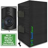 2 (Two) Mid Size Outdoor Speaker Covers - Protection & Storage Bags fit Klipsch Kho-7, Polk Atrium 5, Herdio 5.25" & Pyle 5.25 Bluetooth Speakers - (MAX Size: Height 10.4" X Width 6.7" X Depth 8.3")