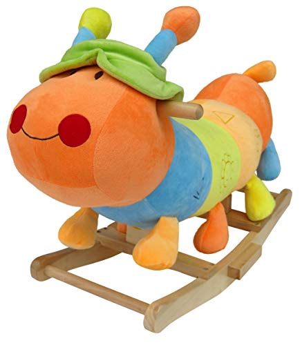 Wagner 9530 - Schaukeltier Tausendfüssler aus Holz und Plüsch für Kinder und Babys Schaukelpferd Schaukel-Raupe – Bild 6