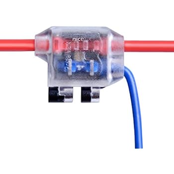 Nicelux Y3 Compact T Shape 1 Pin Electrical Wire Connectors for 1 Conductor T-tap Connection,Self-Stripping Splice Terminals,Car,LED Lighting,Sensor,Speaker,Display,Clear,15 PCS